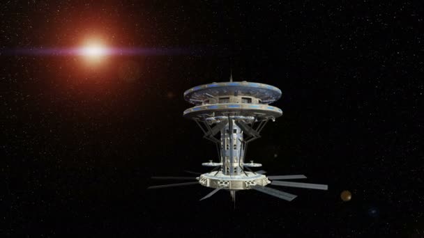 3D rendu 3D d'un vaisseau spatial 