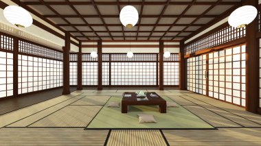 Japon tarzı Odalar 3d cg render