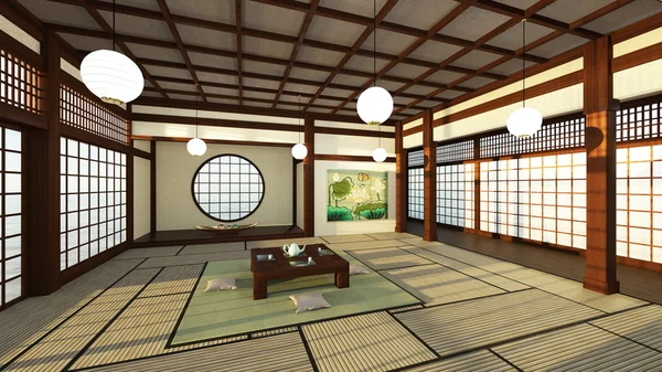 3D CG renderização de salas de estilo japonês — Fotografia de Stock