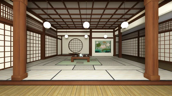 3D CG renderização de salas de estilo japonês — Fotografia de Stock