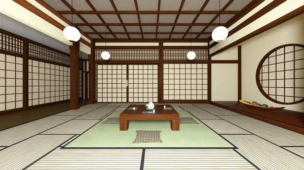 3D CG representación de habitaciones de estilo japonés — Foto de Stock