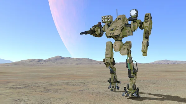 3D CG візуалізація бойового робота — стокове фото