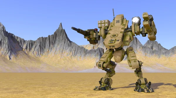 3D cg απόδοση ενός ρομπότ μάχη — Φωτογραφία Αρχείου