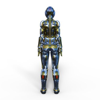 3d cg işleme bir kadın robot