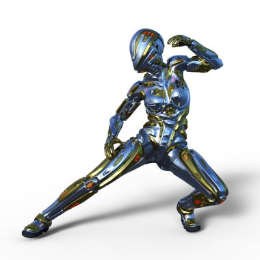 3d cg işleme bir kadın robot