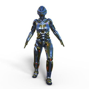 3d cg işleme bir kadın robot