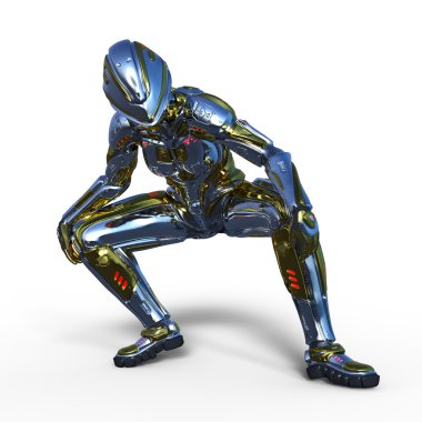 3d cg işleme bir kadın robot