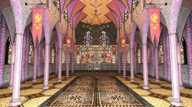 bir saray 3d cg render