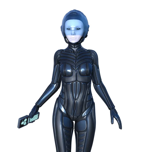 3D CG рендеринг женского андроида — стоковое фото