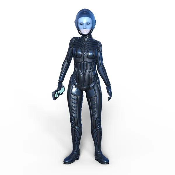 3D CG rendering of a female android — Stock Photo, Image