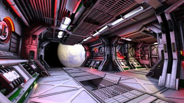 3d cg işleme bir uzay istasyonu