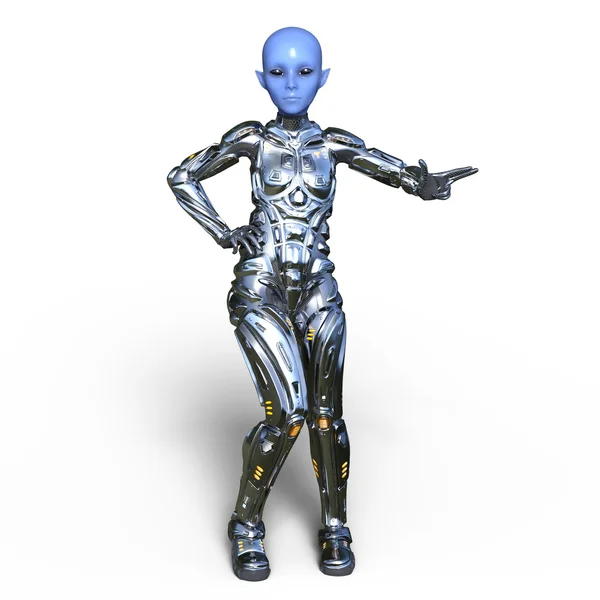 3D cg Darstellung eines weiblichen Außerirdischen — Stockfoto