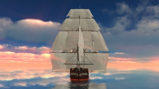 3D CG rendering of a sailing boat — Stock Video