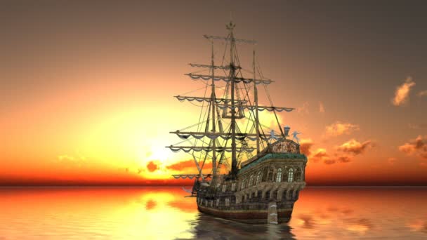 Rendering 3D CG di una barca a vela — Video Stock