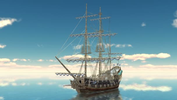 3D CG representación de un velero — Vídeos de Stock