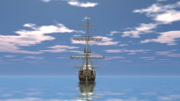 Rendering 3D CG di una barca a vela — Video Stock