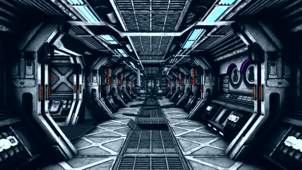 3D CG renderização de uma estação espacial — Vídeo de Stock