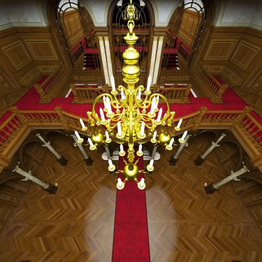 bir saray 3d cg render.