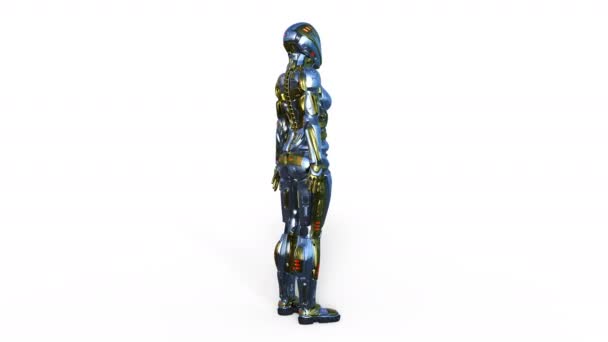 3D rendu 3D d'un robot féminin 