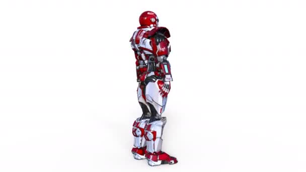 3D cg απόδοση ενός ρομπότ — Αρχείο Βίντεο