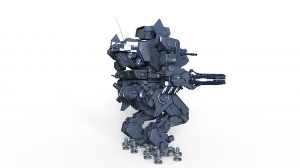 3D CG rendering of a battle robot — Stock Video