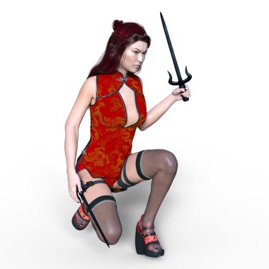 bir kadın savaşçı 3d cg render