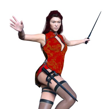 bir kadın savaşçı 3d cg render