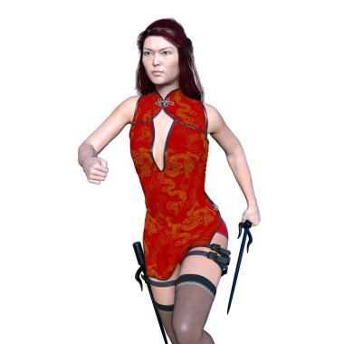 bir kadın savaşçı 3d cg render