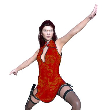 bir kadın savaşçı 3d cg render