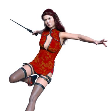 bir kadın savaşçı 3d cg render