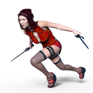 bir kadın savaşçı 3d cg render