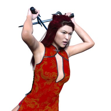 bir kadın savaşçı 3d cg render