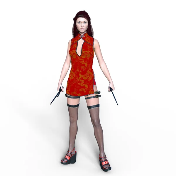 3D CG rendering of a female warrior — Stock Photo, Image