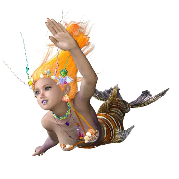 3D cg Darstellung einer Meerjungfrau — Stockfoto