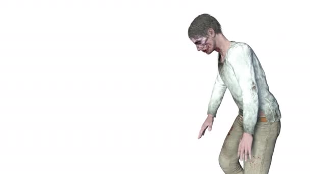 3D-cg rendering van een wandelende zombie — Stockvideo