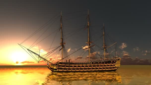 3D CG representación de un velero — Vídeos de Stock