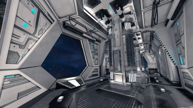 Uzay istasyonunun 3d cg görüntülemesi