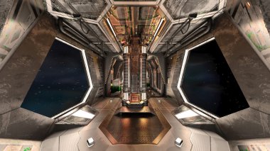 Uzay istasyonunun 3d cg görüntülemesi