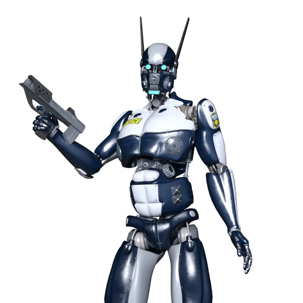 3D CG representación de un robot policía — Foto de Stock