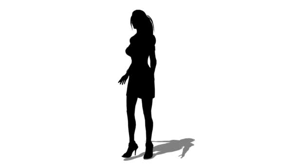 Silhouette of a woman — Stock Video