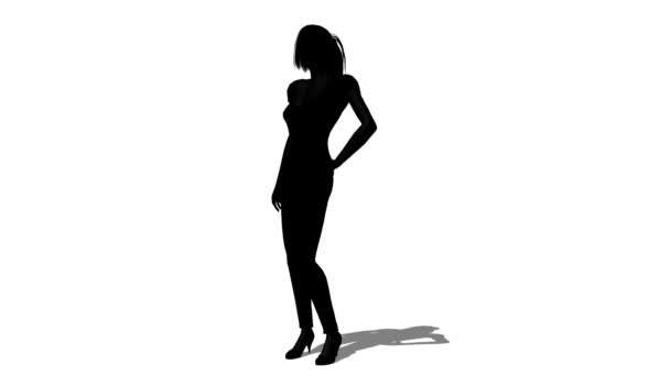 Silhouette of a  woman — Stock Video