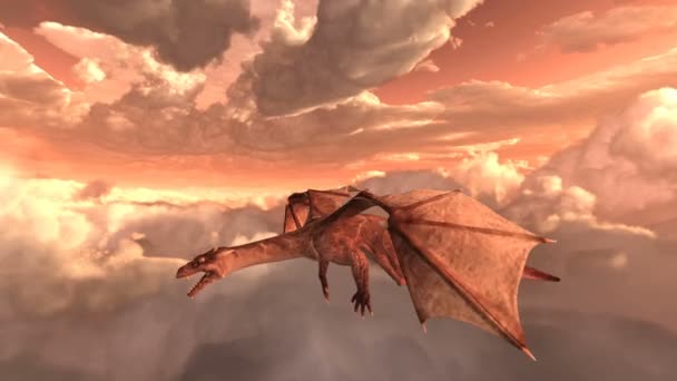 3D CG representación de un dragón — Vídeo de stock