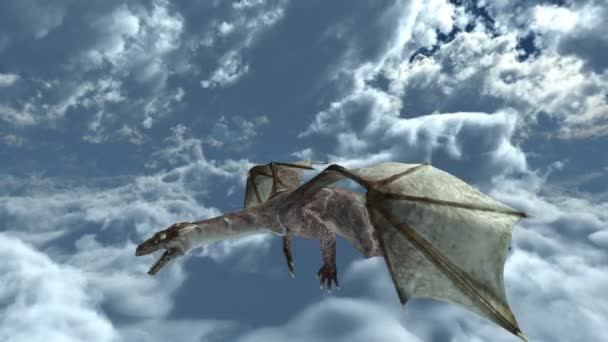 3D CG-рендеринг дракона — стоковое видео