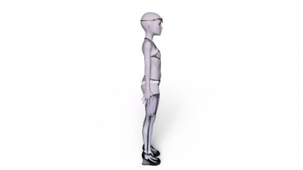 3D CG rendering of a female alien — Stock Video