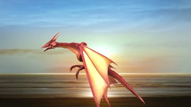 3D cg Darstellung eines Drachen — Stockvideo