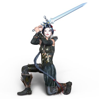 bir kadın savaşçı 3d cg render