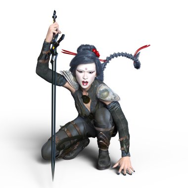 bir kadın savaşçı 3d cg render