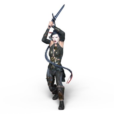 bir kadın savaşçı 3d cg render
