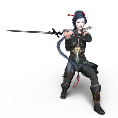 bir kadın savaşçı 3d cg render