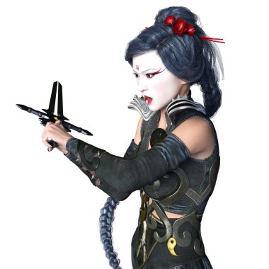 bir kadın savaşçı 3d cg render